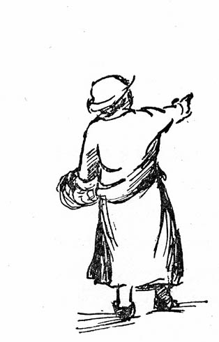 "...It could be Mrs. Pettit...a stalwart figure seeing that something which needs doing is being done.' Illustration by Mary Rogers. Source: Pine Mountain Album 1913-1983 1963.