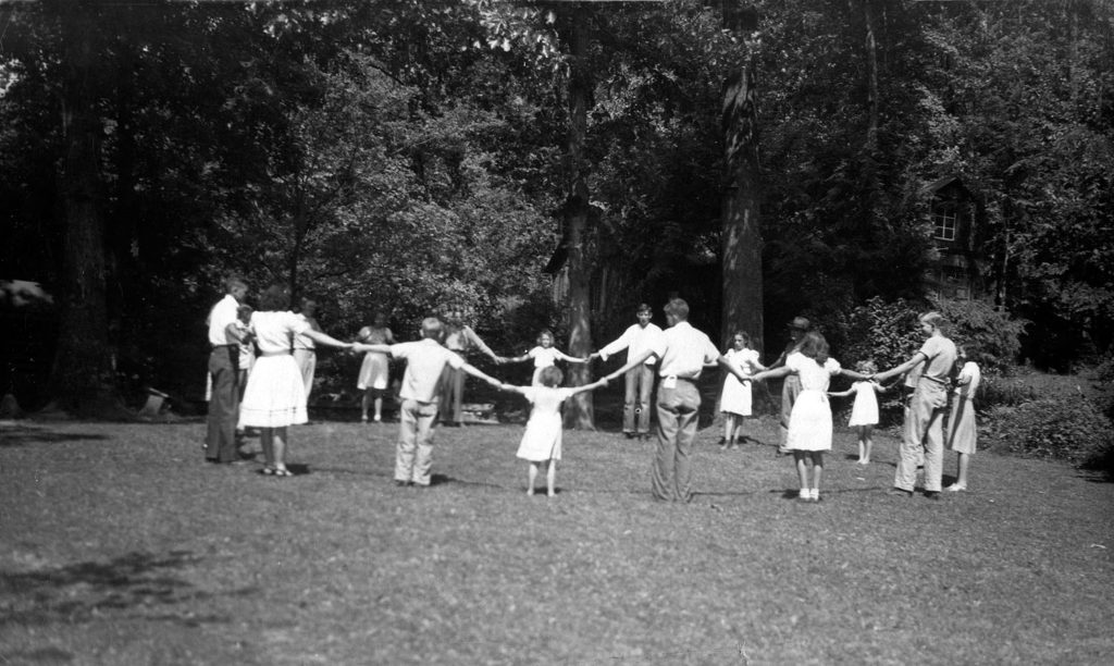Line Fork community, dancing during the Baker years, early 1940's. [line_fork_005c] 