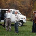 William Hayes with ?, Burton Rogers (behind) and James Greene III, members of the PMSS BOT - Building and Grounds Committee, c. 1984.