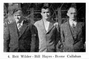 Brit Wilder, Bill Hayes, Boone Callahan. Excerpt from the 1943 Pine Mountain Family Album, page 4. [1943_family_album_photo_brit.jpg]