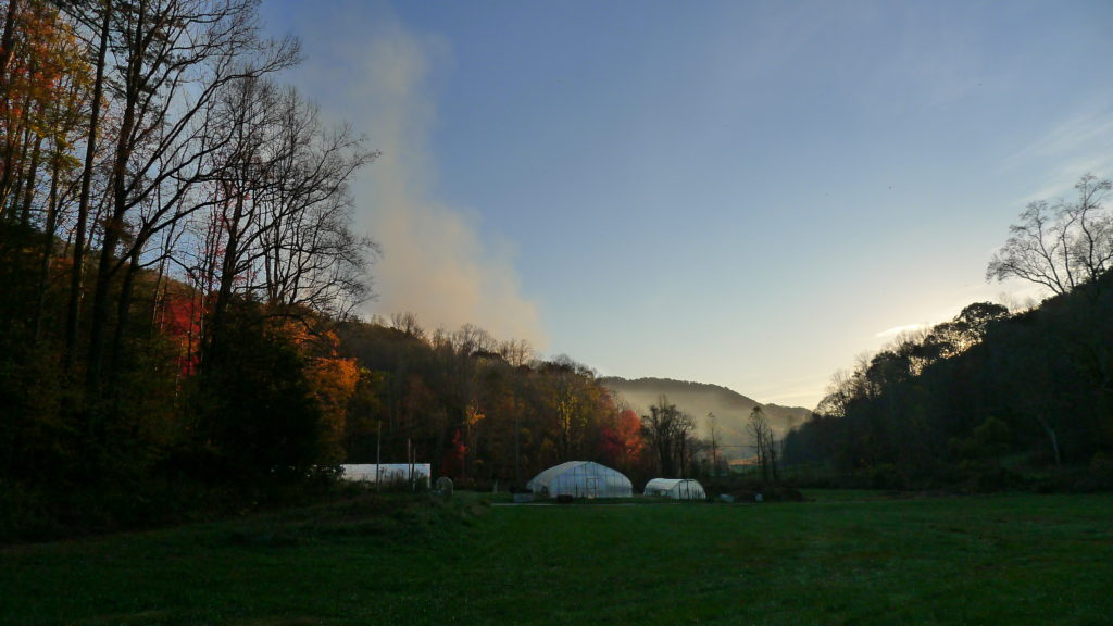 Smoke from nearby forest fire on Pine Mountain. p1130242
