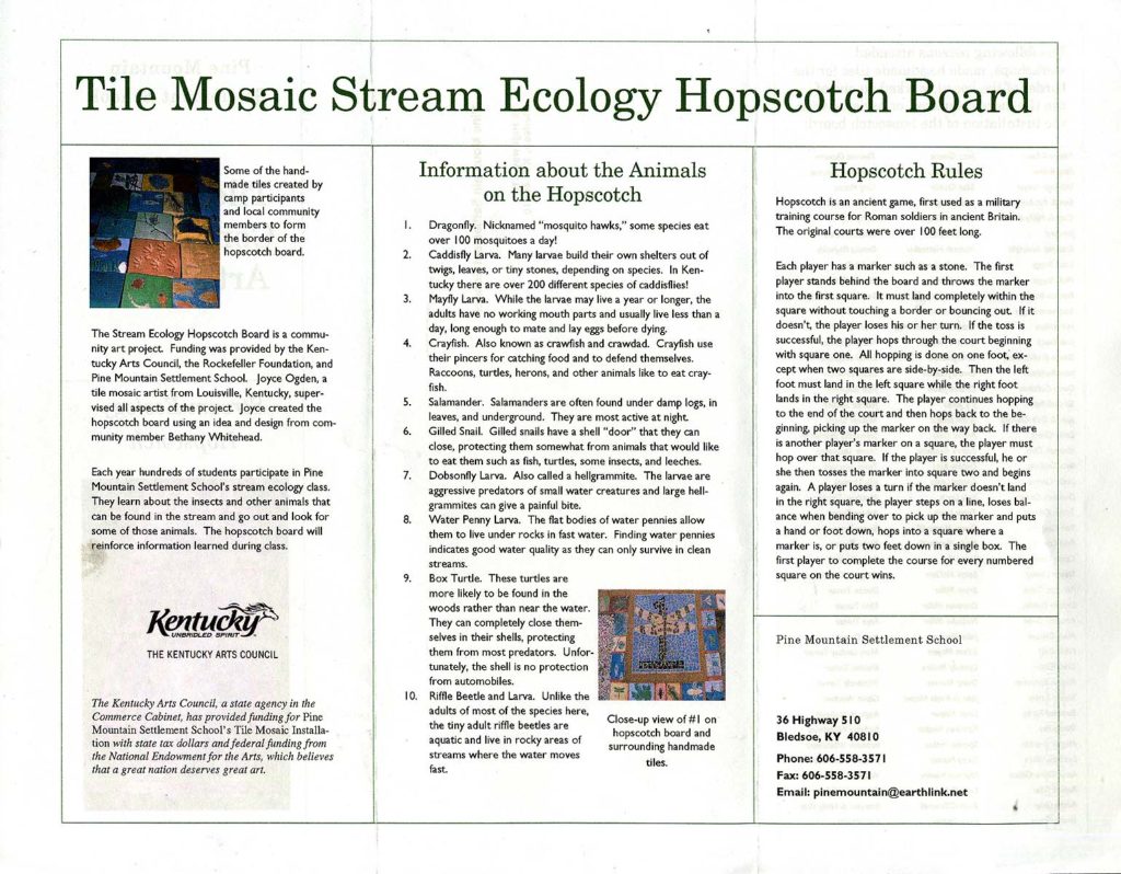 Brochure with rules of the game